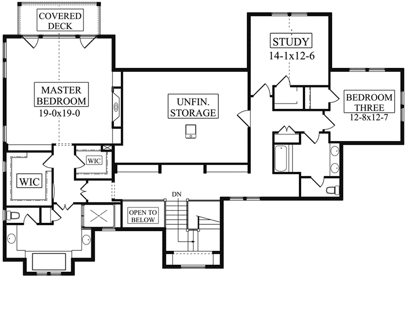 Tudor House Plan Second Floor -  101D-0087 | House Plans and More