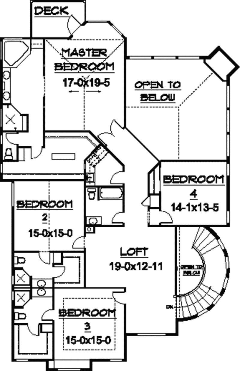 Tudor Home Plan Second Floor 101S-0003