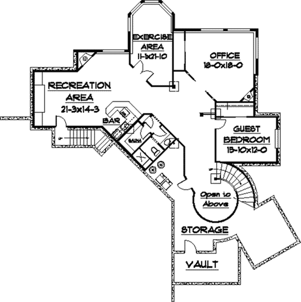 Mountain Home Plan Home Plan Lower Level 101S-0003