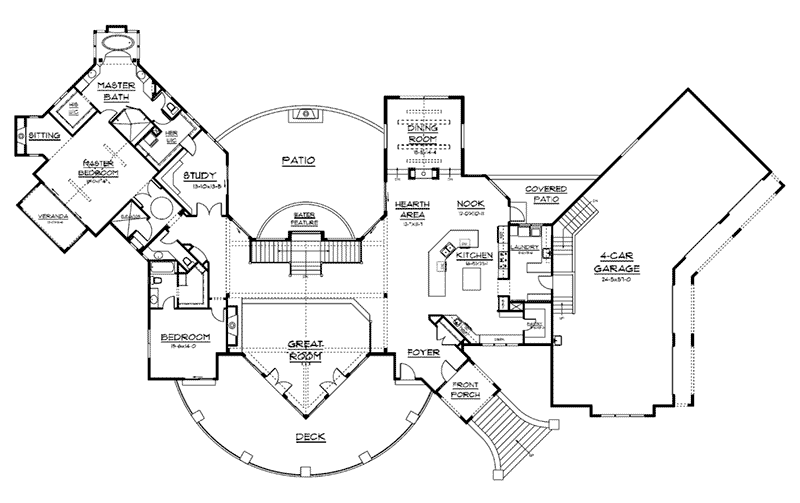 Contemporary House Plan First Floor - Colima Manor Mountain Home 101S-0005 - Search House Plans and More