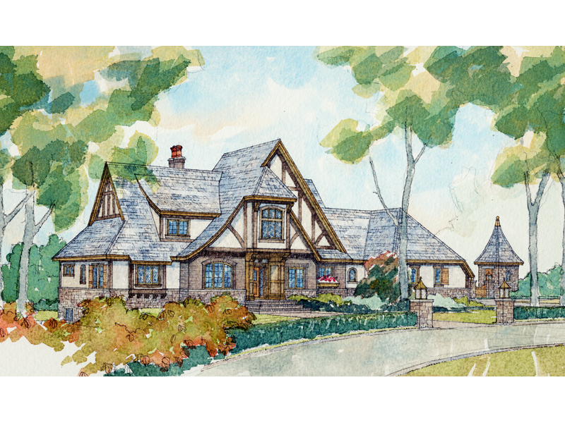 HOUSE PLANS Tudor Revival mansion floor plans PDF FILE detailed blueprints
