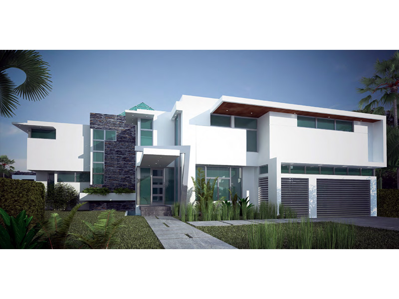 Contemporary House Plan Front Photo 01 - Mio Luxury Modern Home 106D-0051 - Shop House Plans and More