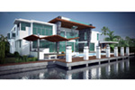 Contemporary House Plan Rear Photo 04 - Mio Luxury Modern Home 106D-0051 - Shop House Plans and More