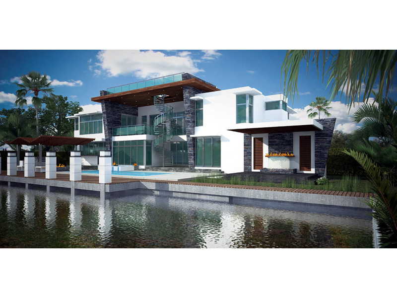 Contemporary House Plan Rear Photo 05 - Mio Luxury Modern Home 106D-0051 - Shop House Plans and More