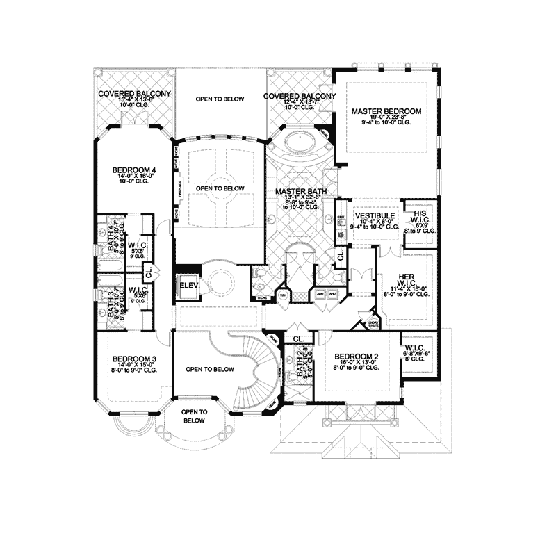 Florida House Plan Second Floor - Buckman Heights Spanish Home 106S-0059 - Search House Plans and More