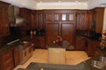kitchen with rich wood cabinetry