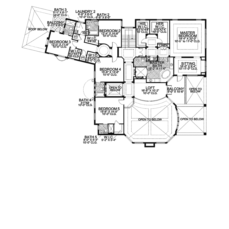 Adobe House Plans & Southwestern Home Design Second Floor - Picayne Point Waterfront Home 106S-0067 - Shop House Plans and More