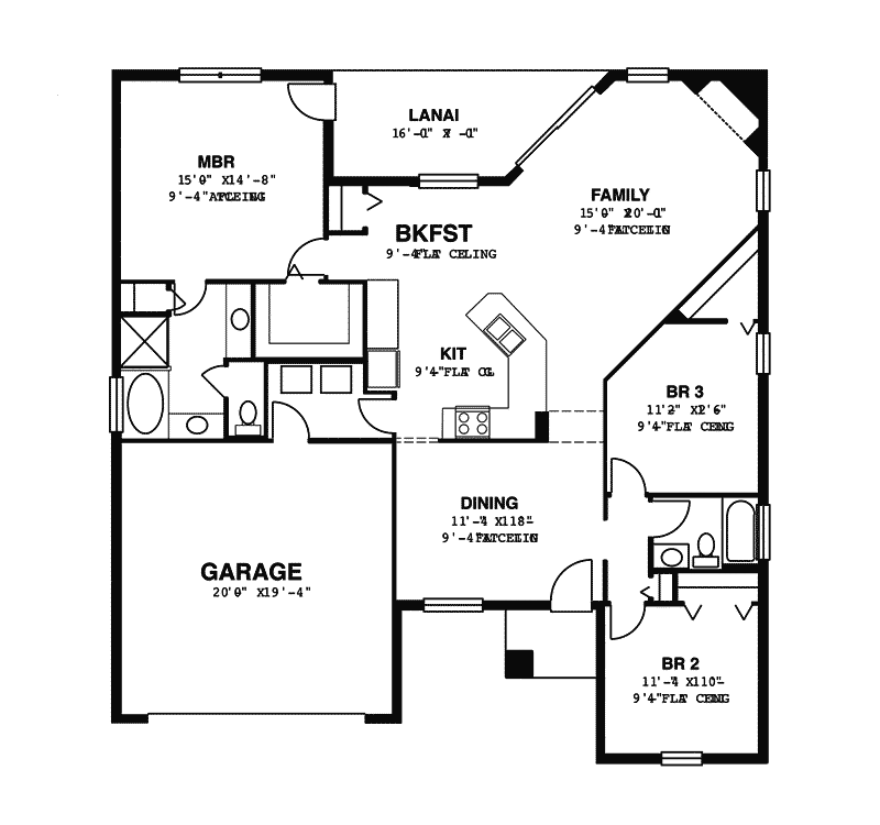 Contemporary Home Plan First Floor 116D-0001