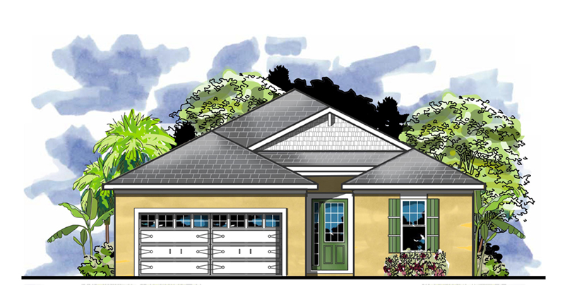 Florida House Plan Front of Home - Rochelle Cove Sunbelt Home 116D-0029 | House Plans and More