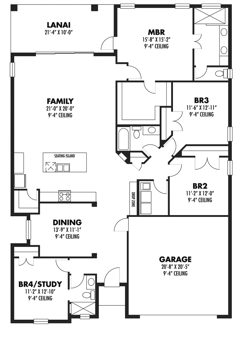 Craftsman Home Plan First Floor 116D-0035