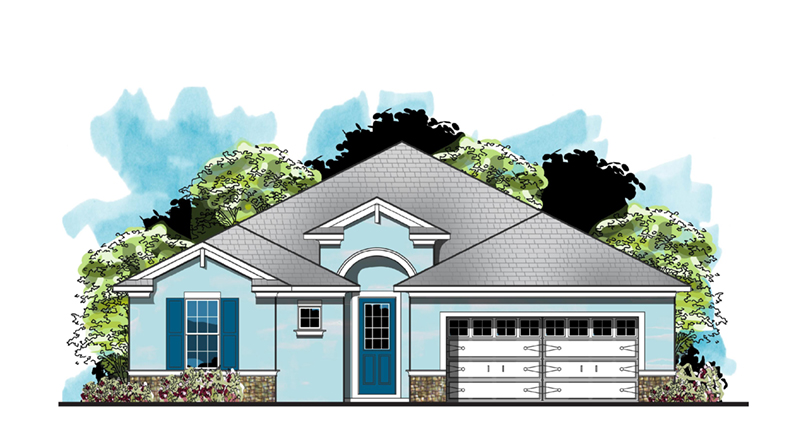Craftsman House Plan Front of Home - Molimo Sunbelt Ranch Home 116D-0035 | House Plans and More
