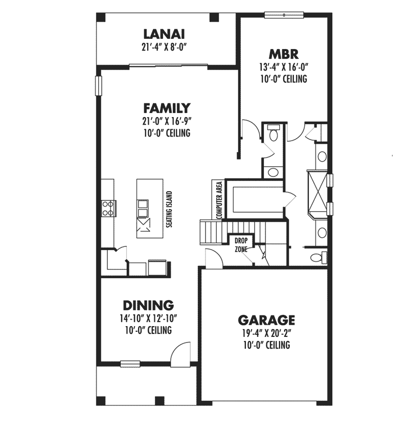 Craftsman Home Plan First Floor 116D-0038