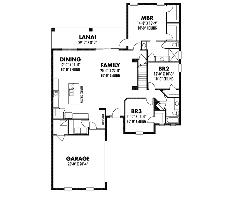 Craftsman Home Plan First Floor 116D-0039