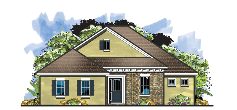 Florida House Plan Front of Home - Osprey Sunbelt Ranch Home 116D-0039 | House Plans and More