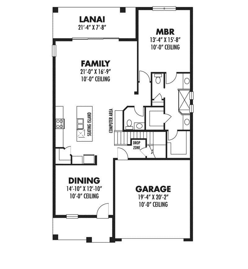 Traditional Home Plan First Floor 116D-0041