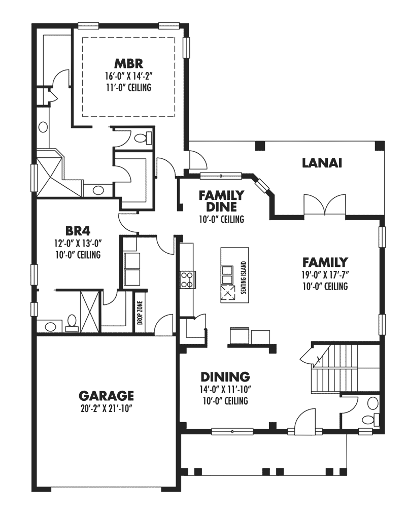 Florida Home Plan First Floor 116D-0046