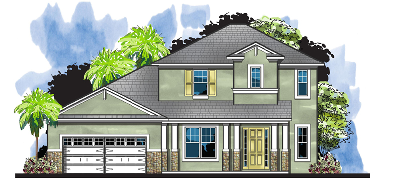 Florida House Plan Front of Home - Pointe Loma Sunbelt Home 116D-0046 | House Plans and More