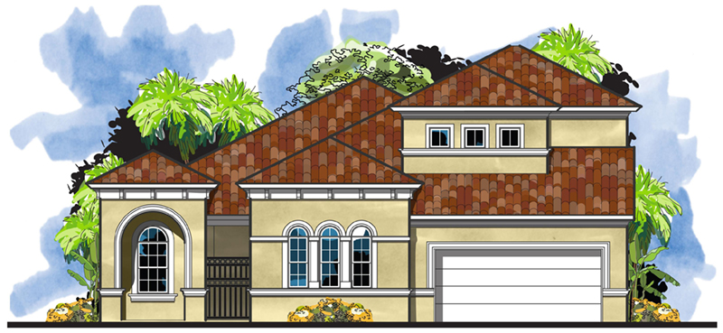 Florida House Plan Front of Home - Ramirez Mediterranean Home 116D-0047 | House Plans and More