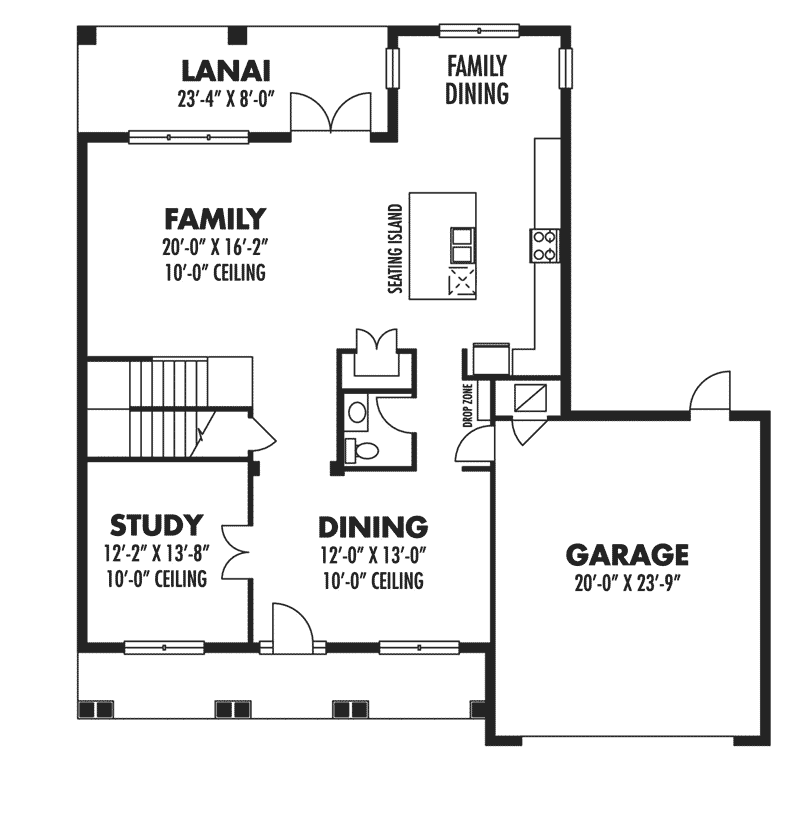 Florida House Plan First Floor - Remy Traditional Home 116D-0048 | House Plans and More