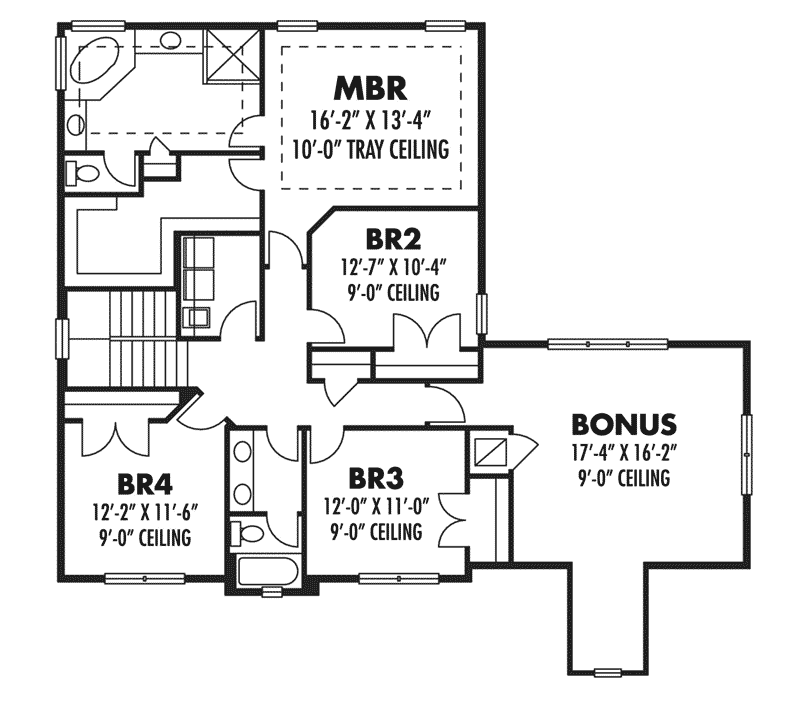 Florida House Plan Second Floor - Remy Traditional Home 116D-0048 | House Plans and More