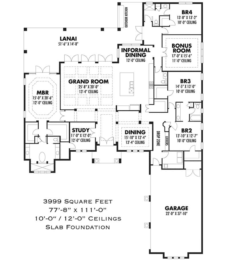 Florida Home Plan First Floor 116D-0050