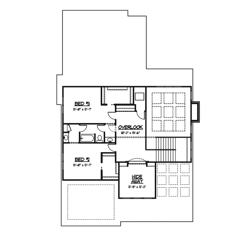 Craftsman Home Plan Second Floor 119D-0001