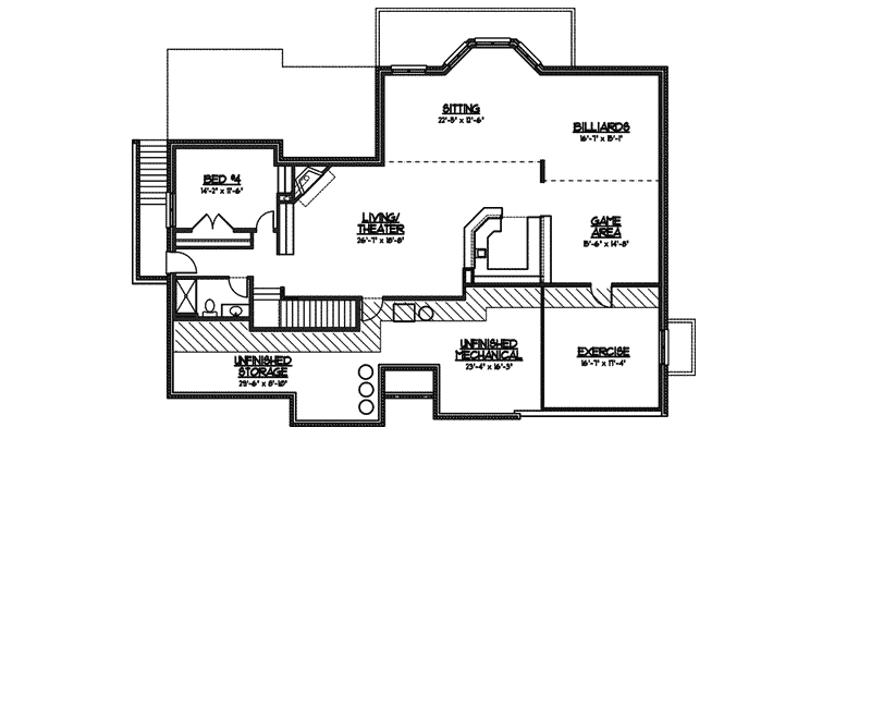 English Cottage House Plan Second Floor - Levittown Creek Ranch Home 119D-0002 | House Plans and More