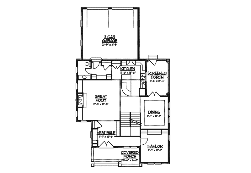European Home Plan First Floor 119D-0003