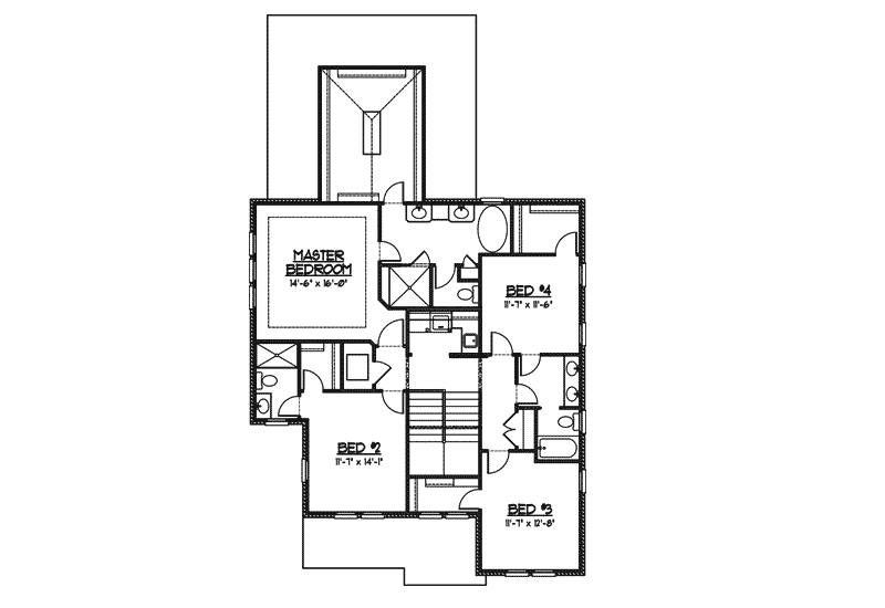 Neoclassical Home Plan Second Floor 119D-0003