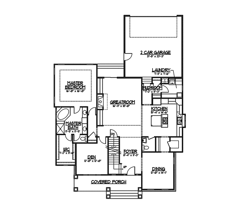 Arts & Crafts House Plan First Floor - Glencorse Bungalow Home 119D-0004 - Search House Plans and More