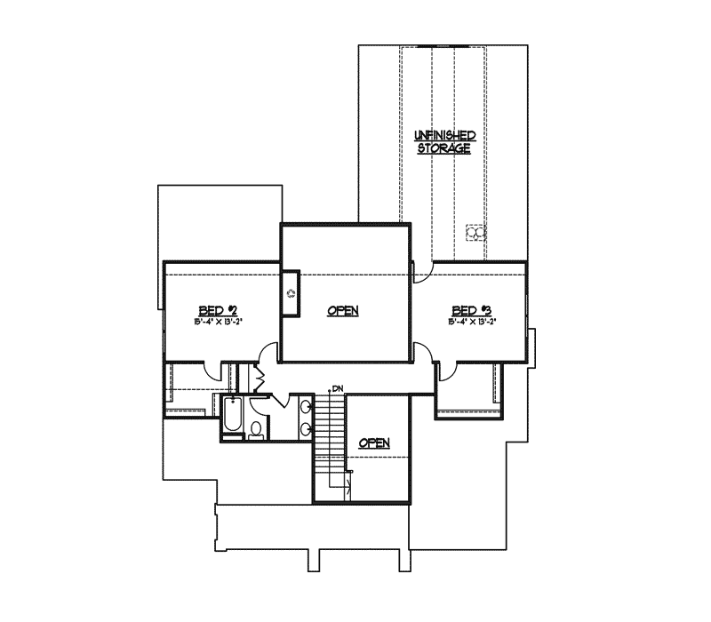Shingle House Plan Second Floor - Glencorse Bungalow Home 119D-0004 | House Plans and More