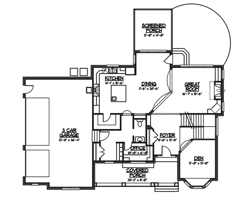 Traditional House Plan First Floor - Felthous Traditional Home 119D-0006 | House Plans and More