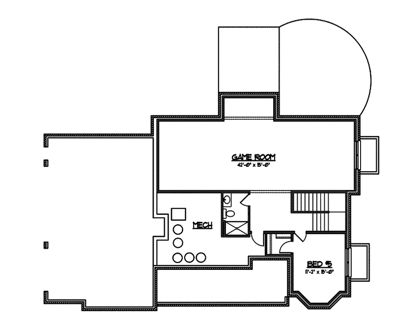 Traditional House Plan Lower Level Floor - Felthous Traditional Home 119D-0006 | House Plans and More