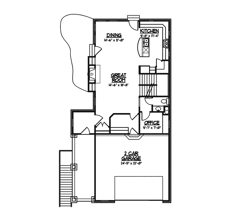 Traditional House Plan First Floor - Wardour Craftsman Home 119D-0008 - Shop House Plans and More