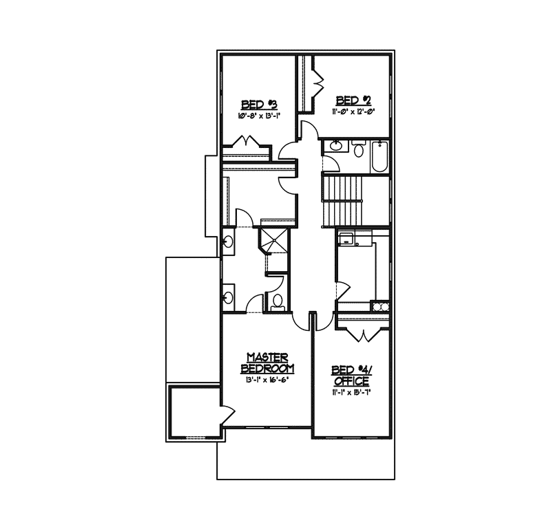 Contemporary Home Plan Second Floor 119D-0010