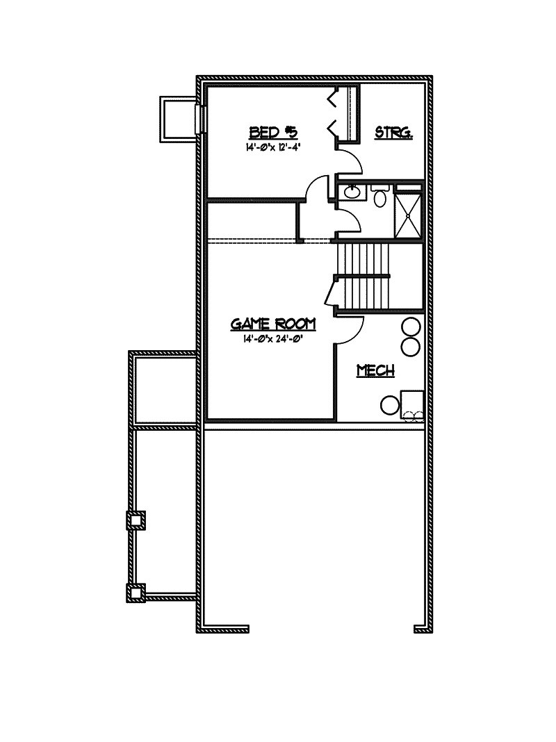 Craftsman Home Plan Lower Level 119D-0010