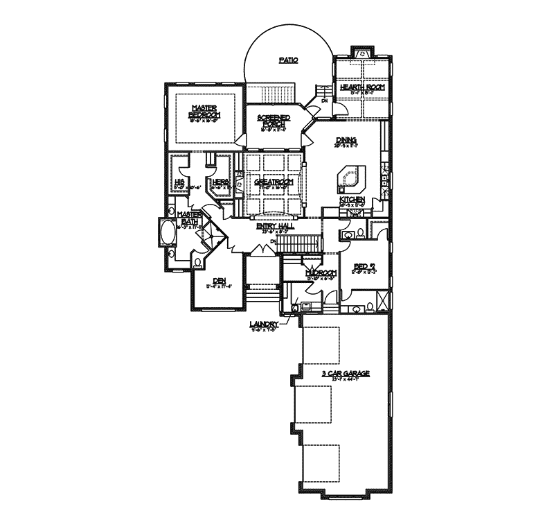 Neoclassical Home Plan First Floor 119D-0013