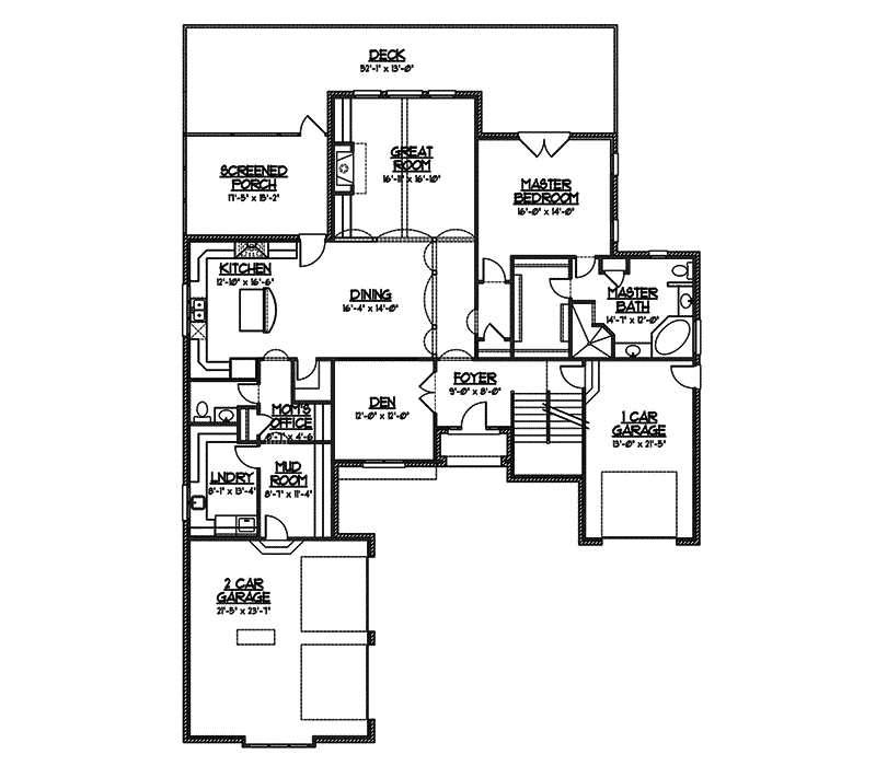 Contemporary Home Plan First Floor 119D-0015