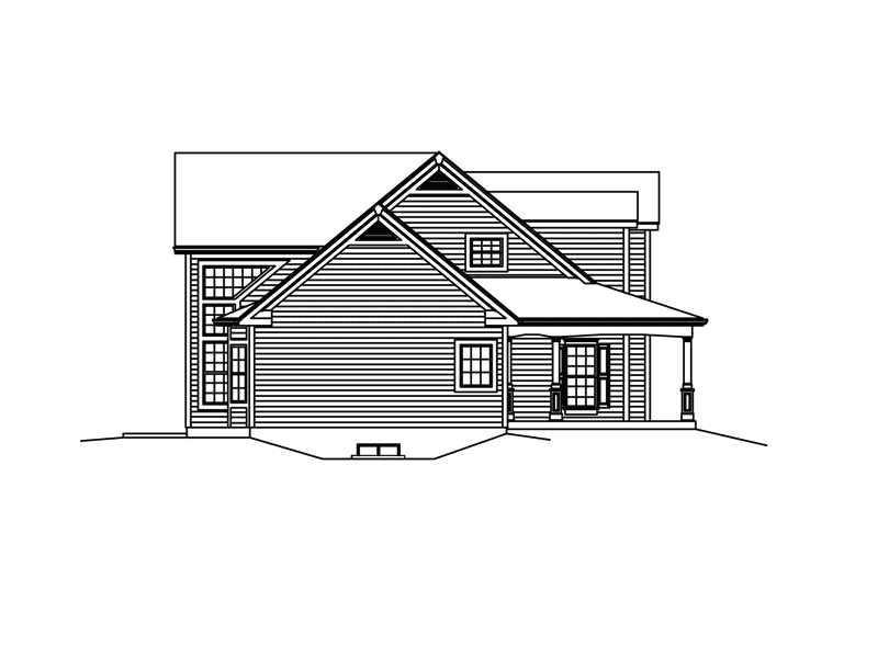 Colonial House Plan Left Elevation - Samantha Country Home 121D-0004 | House Plans and More
