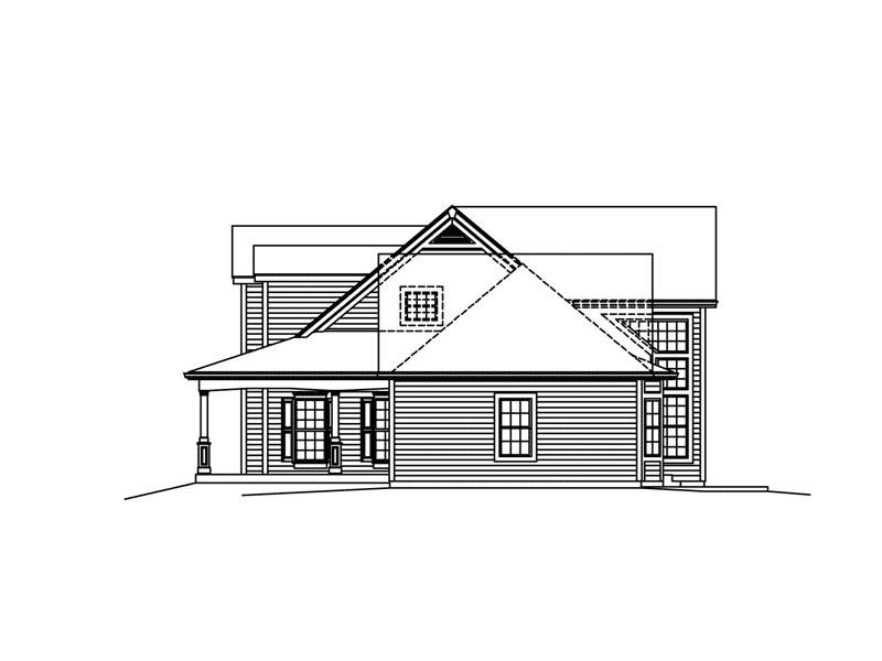 Colonial House Plan Right Elevation - Samantha Country Home 121D-0004 | House Plans and More