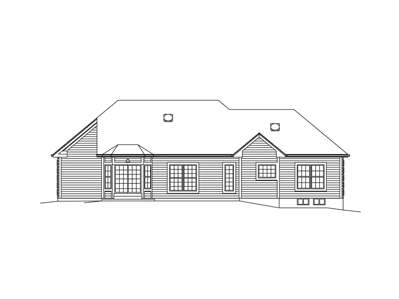 Traditional House Plan Rear Elevation - Jillian Ranch Home 121D-0005 | House Plans and More