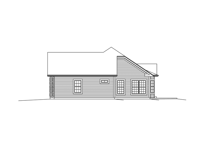 Traditional House Plan Right Elevation - Jillian Ranch Home 121D-0005 | House Plans and More