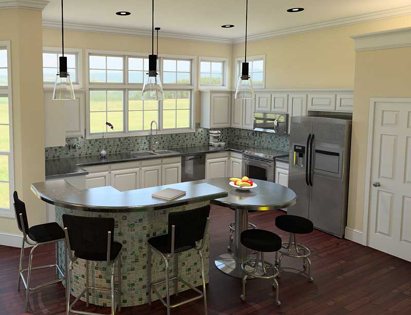 Country House Plan Kitchen Photo 01 - Emilia Cape Cod Ranch Home 121D-0006 | House Plans and More