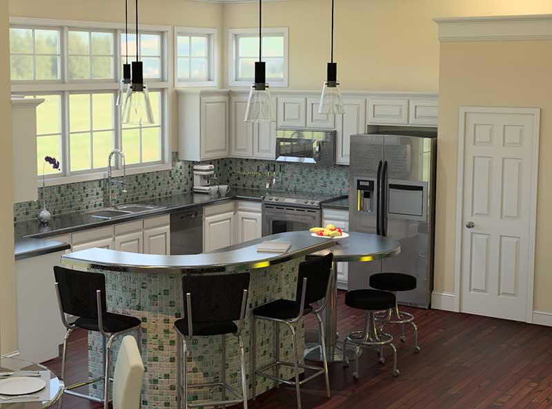 Country House Plan Kitchen Photo 02 - Emilia Cape Cod Ranch Home 121D-0006 | House Plans and More