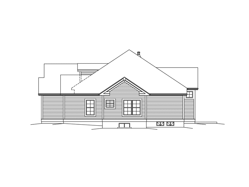 Country House Plan Right Elevation - Emilia Cape Cod Ranch Home 121D-0006 | House Plans and More
