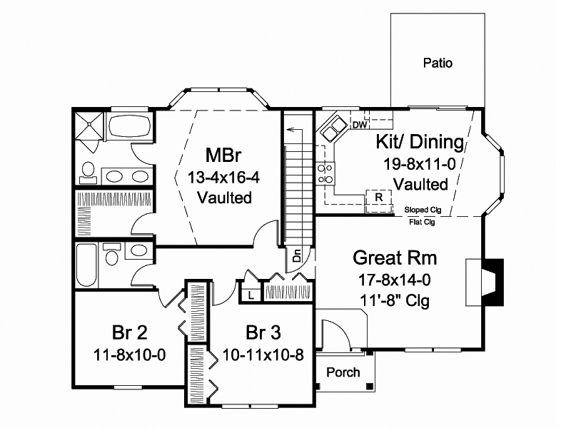 Cape Cod & New England Home Plan First Floor 121D-0007
