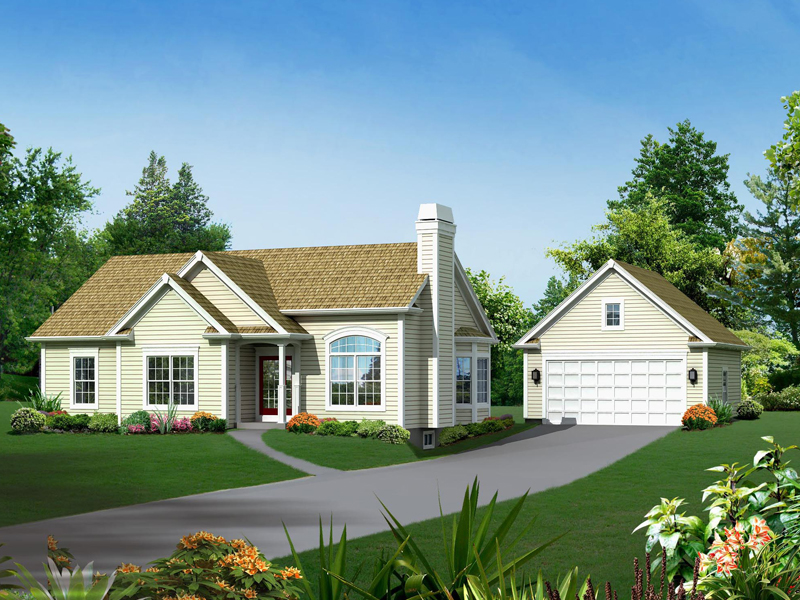 Ranch House Plan Front of Home - Chloe Ranch Home 121D-0007 | House Plans and More
