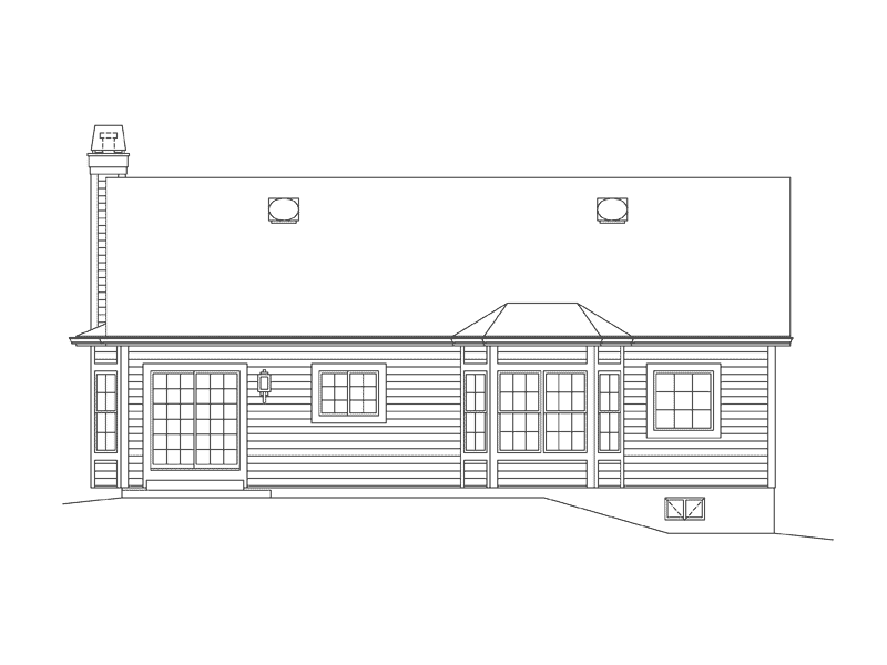 Ranch House Plan Rear Elevation - Chloe Ranch Home 121D-0007 | House Plans and More