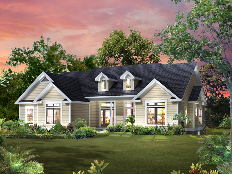 Ranch House Plan Front of Home - Abigail Traditional Ranch Home 121D-0011 - Search House Plans and More