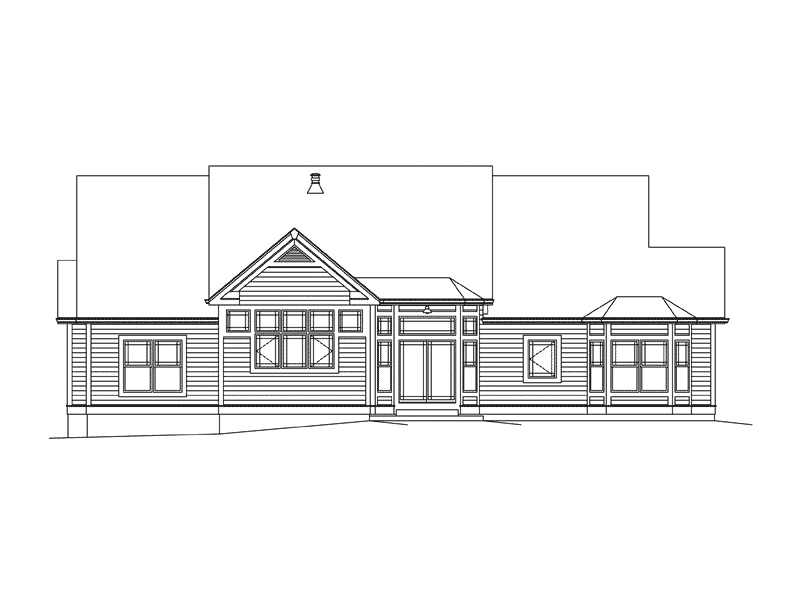 Arts & Crafts House Plan Rear Elevation - Abigail Traditional Ranch Home 121D-0011 | House Plans and More
